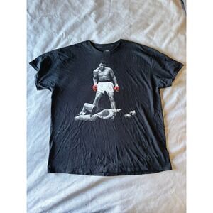 Muhammad Ali Sonny Liston Knockout Graphic T-Shirt Black XL Boxing Tee